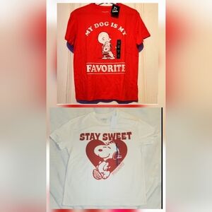 Youth Snoopy, Peanuts Valentines, Red and White Heart, Dog T-Shirt Sz L (10/12)
